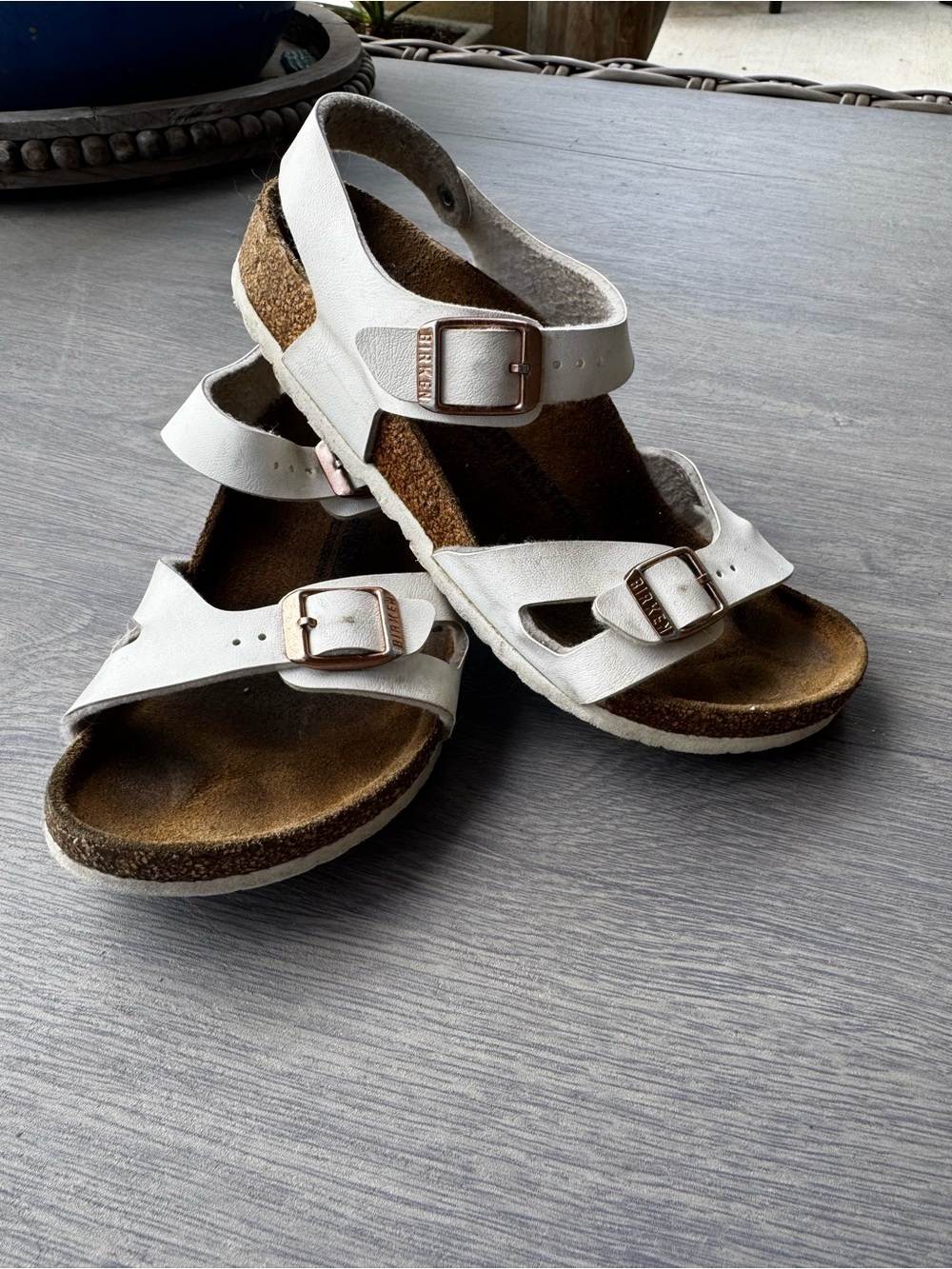 White Buckled Cork Footbed Sandals